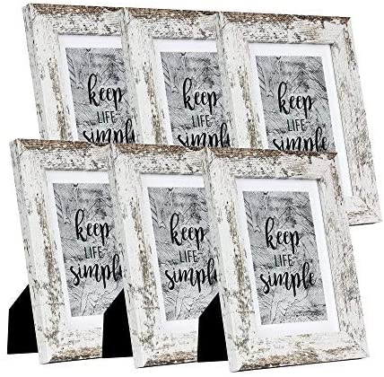 HomeMe 4 x 6 Rotten White Picture Frame 6 Pack