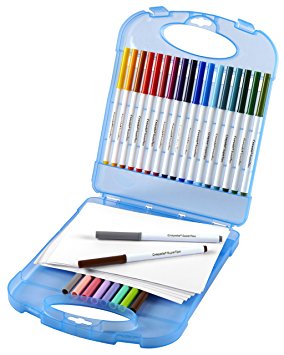 Crayola Super Tips Washable Markers and Paper Set, 25 Markers and 40 Sheets of Paper, Art Tools, Storage Case