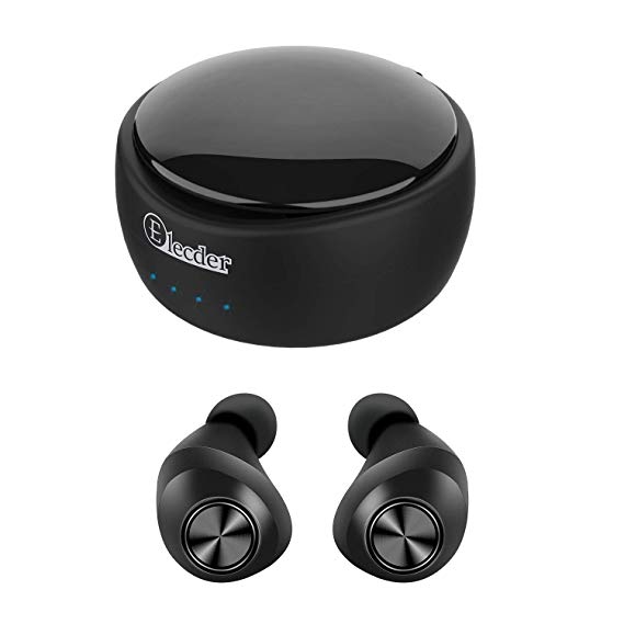 Elecder D11 True Wireless Earbuds Bluetooth Headphones in Ear Earphones with Microphone for Sports Gym (Black)
