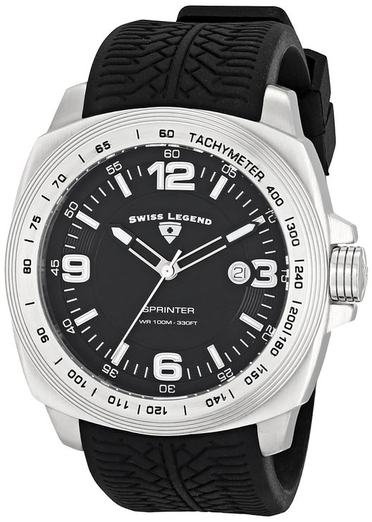 Swiss Legend Men's 21045-01 Sprinter Analog Display Swiss Quartz Black Watch