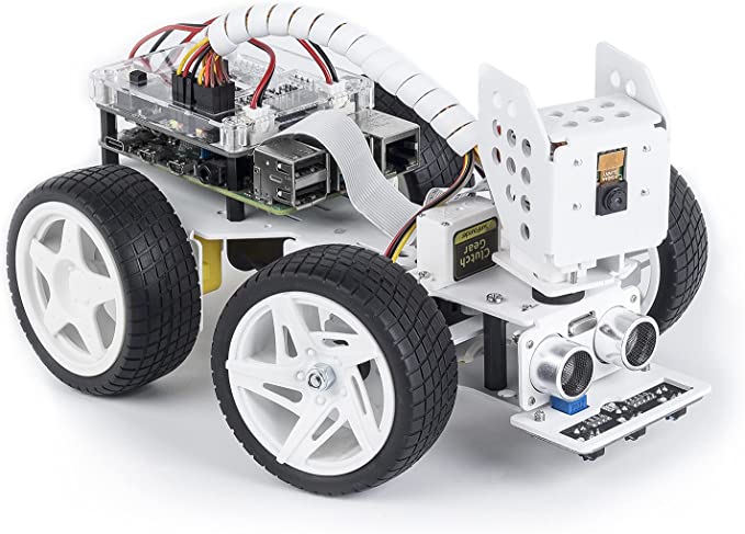 SunFounder Raspberry Pi Smart Video Robot Car Kit for Raspberry Pi, Supports Ezblock/Python Code Control and Web Control. Multifunctional Electronic DIY Raspberry Pi Robot Kits for Teens and Adults.