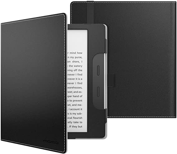 MoKo Case Fits All-New Kindle Oasis (9th and 10th Generation ONLY, 2017 and 2019 Release), Premium Smart Cover Slim Fit Protective Case with Auto Wake/Sleep - Black