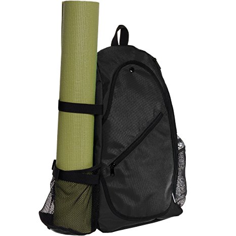Yoga Crossbody Sling Backpack by LISH - Adjustable Travel Backpack for Hiking, Biking and Gym