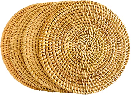 Woven Trivet for Hot Dishes-Insulated Hot Pads,Novelty Gift Set,Unique Present for Friends,Housewarming,Birthday,Living Room Decor,Holiday Party (20CM 4PCS)