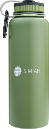Simian Insulated 40oz Water Bottle Flask for Hot or Cold Drinks