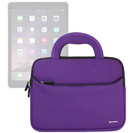 Evecase iPad Pro 10.5 / iPad 9.7 / iPad Pro 9.7, Case Bag, UltraPortable Handle Carrying Portfolio Neoprene Sleeve Case Bag for Apple iPad Pro 9.7, iPad Air 2/Air (iPad 6/5), iPad 4 3 2 - Purple