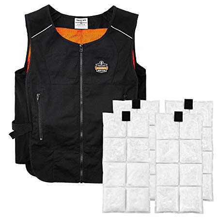 Cooling Vest with 4 Ice Packs, Lightweight, Quick Recharge Cooling, Ergodyne Chill Its 6260