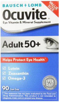 Bausch & Lomb Ocuvite Adult 50  Vitamin & Mineral Supplement Soft Gels, 90-Count Bottle