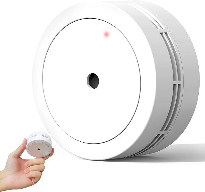 Putogesafe Smoke Detector, Mini Smoke Alarm with LED Indicator & Silence Button, 10 Years Battery Operated Fire Alarm for Home, 10 Hours Not Disturb Time, Low Battery Signal, UL Listed, 1 Pack