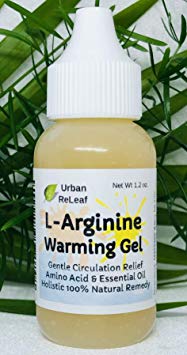 Urban ReLeaf L-Arginine Warming GEL ! Fast Heat, 100% Natural! Quick drying. Circulation Massage Legs Hands Feet