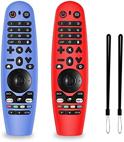 2 Packs Silicone Remote Cover for LG AN-MR19BA / LG AN-MR18BA / LG AN-MR600 / LG AN-MR650/ Magic Remote Control, Alquar Lightweight Protective Case Cover with Lanyard for LG Smart TV Remote