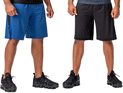 DEVOPS Men's 2 Pack Cool Chain 10-inch Loose-Fit Workout Training Shorts