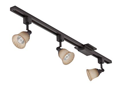 Lithonia Lighting LTKANTQ ORB M4 Antique Glass MR16GU10 3 Light line Voltage Track kit, MR16 GU10, Oil Rubbed Bronze