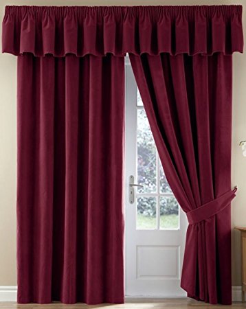 Thermal Velour Velvet Curtains Finished In Wine 90" Wide x 72" Drop
