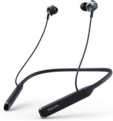 Philips Audio Performance PN402BK Wireless Bluetooth Earbuds with Vibration Call Alert Neckband, Black