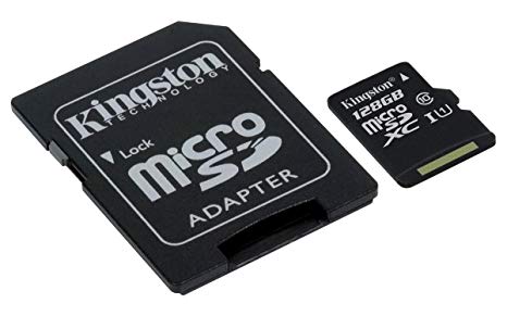 Kingston Digital Select 128GB microSDXC Class 10 UHS-I 80MB/s R 10MB/s W Flash Memory Card with Adapter