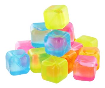 Reusable Plastic Ice Cubes 16 count (Colors May Vary)