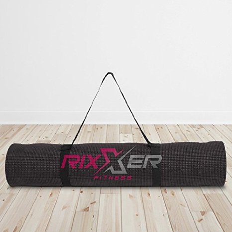 Rixxer 14 Inch Thick Non-Slip Eco-Friendly YogaExercise Mat with Carrying Strap - 72 x 24