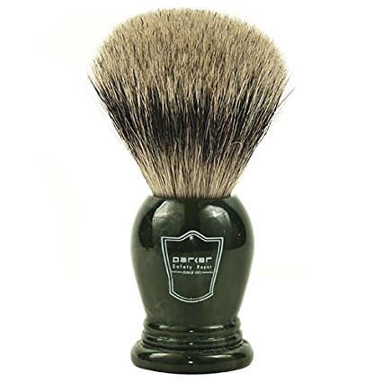 Parker Safety Razor KING SIZE 100% Pure Badger Bristle Shaving Brush -- Brush Stand Included w
