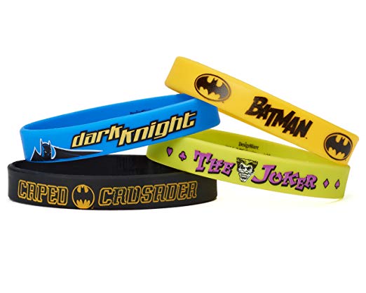 American Greetings Batman Party Supplies Multicolor Rubber Bracelets, 4-Count