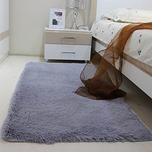 MultiWare Fluffy Area Rugs Anti-Skid Yoga Carpet For Living Room Rugs Bedroom Gray(120cm x 80cm)