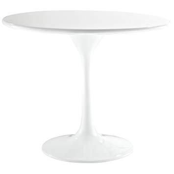 Modway 24" Eero Saarinen Tulip Side Table in White