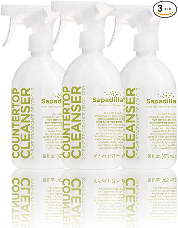 Sapadilla Rosemary   Peppermint Biodegradeable Countertop Cleanser Spray, 16 Ounce, (Pack of 3)