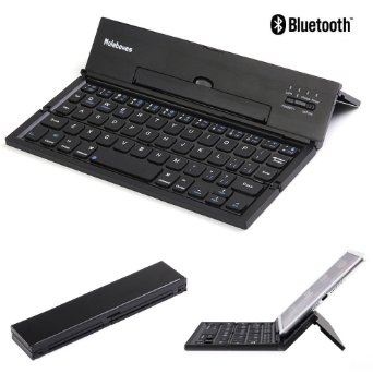 Bluetooth Keyboard, Moleboxes™ Universal Portable Foldable Bluetooth 3.0 Wireless Keyboard with Kickstand Stand Holder For Apple iPad iPhone IOS,Andriod Windows Smartphone Tablet (Black)