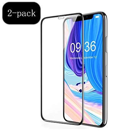 [2-Pack] Screen Protector Compatible for iPhone Xs MAX,9H Hardness,HD Clear,Ultra Slim,Bubble Free,Case Friendly，Anti-Fingerprint,6.5 ihch