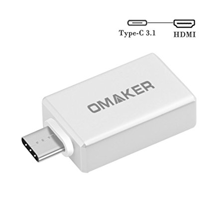 omaker Type C to HDMI Digital AV Adapter, USB C 3.1 (Thunderbolt 3 Compatible) to HDMI 4K Hub Adapter for Macbook(Pro)/Chromebook Pixel/Dell XPS 13/Yoga 910/Samsung S8/S8 /Windows PC