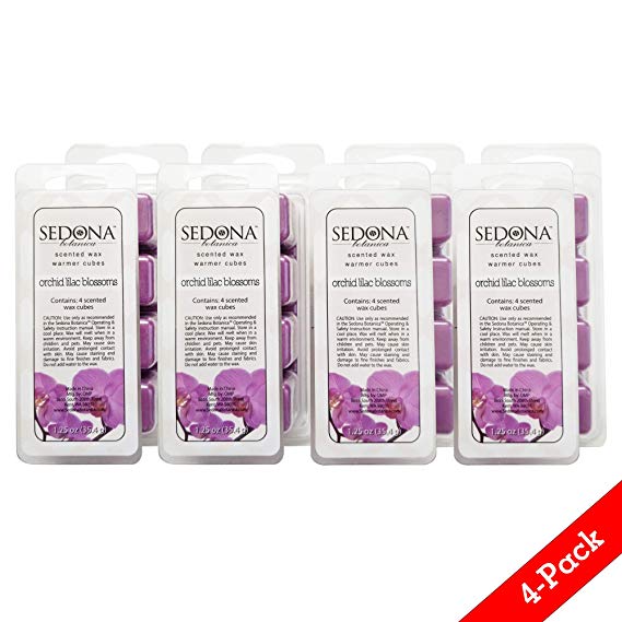 Sedona Scented Wax Warmer Cube Melts 5 oz | 4-Pack | 4 Cubes per Pack (16) (Orchid Lilac Blossoms)