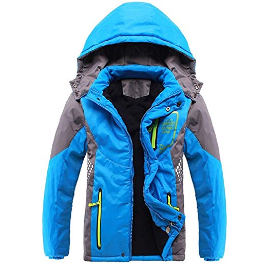 Valentina Latest Boys Thicken Fleece Hooded Jacket Warm Quilted Coat Outdoor Cool Cute Fashion for Winter Autumn Spring