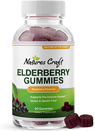 Immunity Sambucus Elderberry Gummies for Adults - Black Elderberry Gummy Metabolism Booster with Zinc and Vitamin C - Anti Aging Super Antioxidant Supplement Immunity Gummies for Joint Support