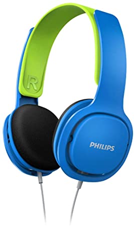 Philips Coolplay Kids On-Ear Headphones - 85dB Volume Limiter - Safer Hearing (SHK2000BL)