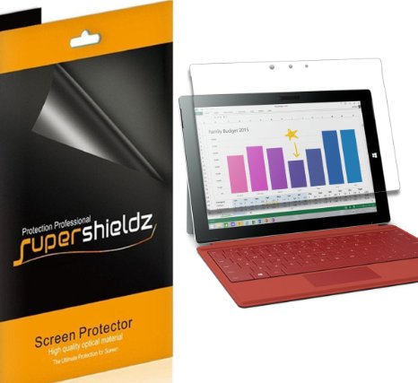 [3-Pack] SUPERSHIELDZ- Anti-Glare & Anti-Fingerprint (Matte) Screen Protector For Microsoft Surface 3   Lifetime Replacements Warranty - Retail Packaging