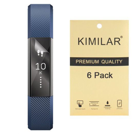 Fitbit Alta Screen Protector(6 Packs) with lifetime Replacement warranty, KIMILAR High Definition (HD ) Screen Protectors for FitBit Alta bands(Maximum Clarity) Super Easy Installation