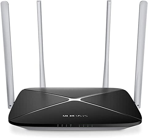 MERCUSYS AC12 Wifi Router, Dual Band 1200Mbps(300 Mbit/s 2,4GHz   867Mbit/s 5GHz) Wireless Cable Router Easy Parental Controls ＆ Access Control 4 x10/100Mbit/s LAN Ports, by TP-Link