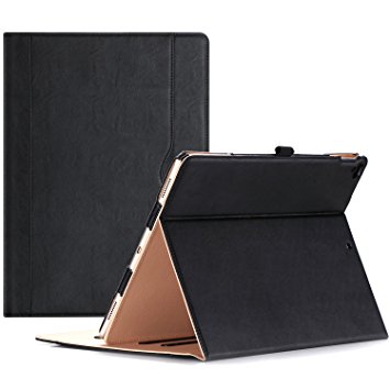 Apple iPad Pro Case - ProCase Leather Stand Folio Case Cover for 2015 Apple iPad Pro 12.9 inch, with Multiple Viewing angles, auto Sleep/Wake, Document Card Pocket (Black)