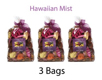 Hosley Candle Company Hawaiian Mist Potpourri - Set of 3 bags / 12 oz each