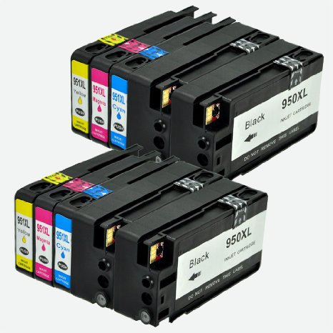 Kingway Patent Ink Cartridges Replacement for HP950 HP951 XL Use for HP Officejet Pro 8100 8600 8610 8615 8620 8625 8630 251dw 276dw Printers (4BK 2C 2M 2Y)