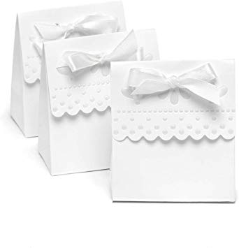 Hortense B. Hewitt Tent Favor Boxes, 3.75-Inch, White, 25 Count