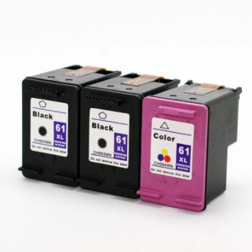 Inktoner @ 3 Pack Remanufactured HP61XL ink cartridge for For DeskJet 1000 3000 1050 Printer