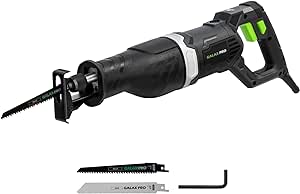 GALAX PRO Reciprocating Saw Kit, 7.5 Amp Corded Reciprocating Saw,Running at 0-2500RPM with1-1/8" Stroke Length and 6" Max for Wood, Metal, PVC Pipe Cutting