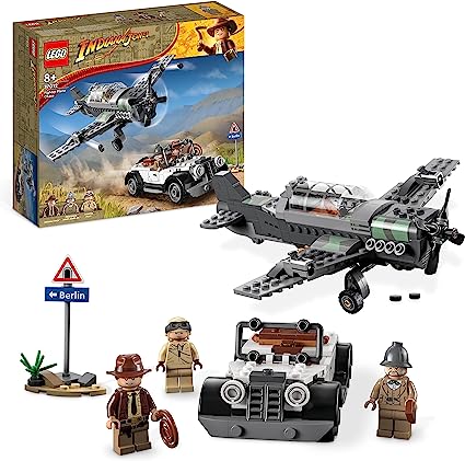 LEGO® Indiana Jones™ Fighter Plane Chase 77012 Building Toy Set; Featuring a Buildable Car Toy, a Buildable Plane Toy and 3 Minifigures; Playset for Kids Aged 8  Who Love Action-Packed Adventure