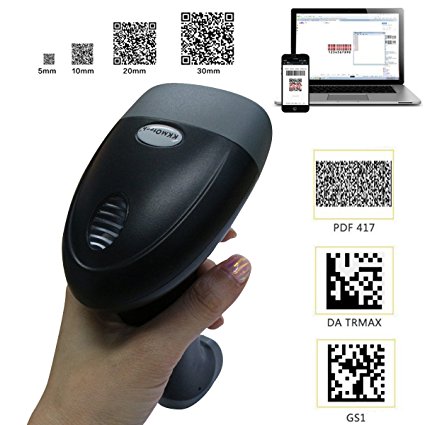 KKMOtech Handheld 1D 2D Imaging QR USB Barcode Scanner CCD Bar Code Reader for Mobile Payment Computer Screen Scanner