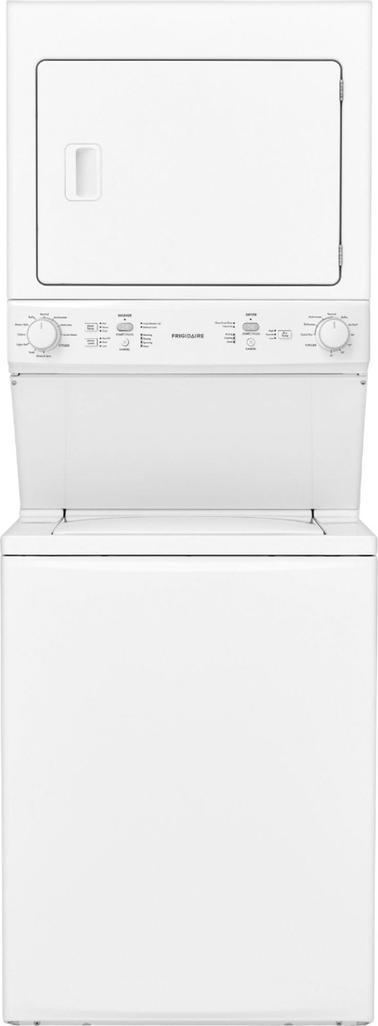Frigidaire - 3.9 Cu. Ft. 10-Cycle Washer and 5.5 Cu. Ft. 4-Cycle Dryer Gas Laundry Center - White