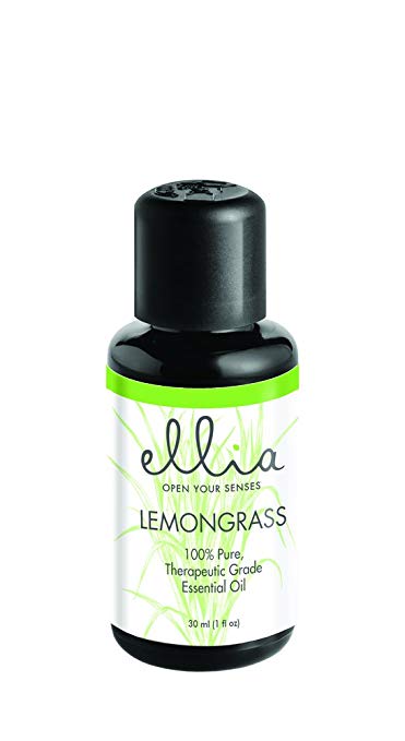 Ellia, Lemongrass (Cymbopogon Flexuosus) 100% Pure Therapeutic Grade Essential Oil - Uplifting, Purifying, Cleansing, Lemony, Fresh, Bottled in USA, 30mL bottle, ARM-EO30LMG