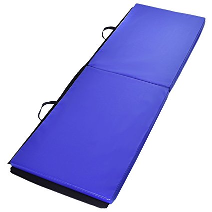Giantex 2’x6’x1.5'' Gymnastics Mat Thick Two Folding Panel Gym Fitness Exercise