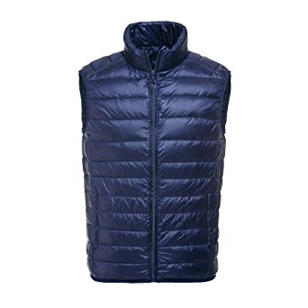 Caracilia Men's Winter Lightweight Packable Down Puffer Vest