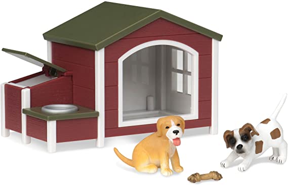 Terra by Battat – Dog House – Toy Dog Figure Playset for Kids 3-Years-Old & Up (5 Pc)